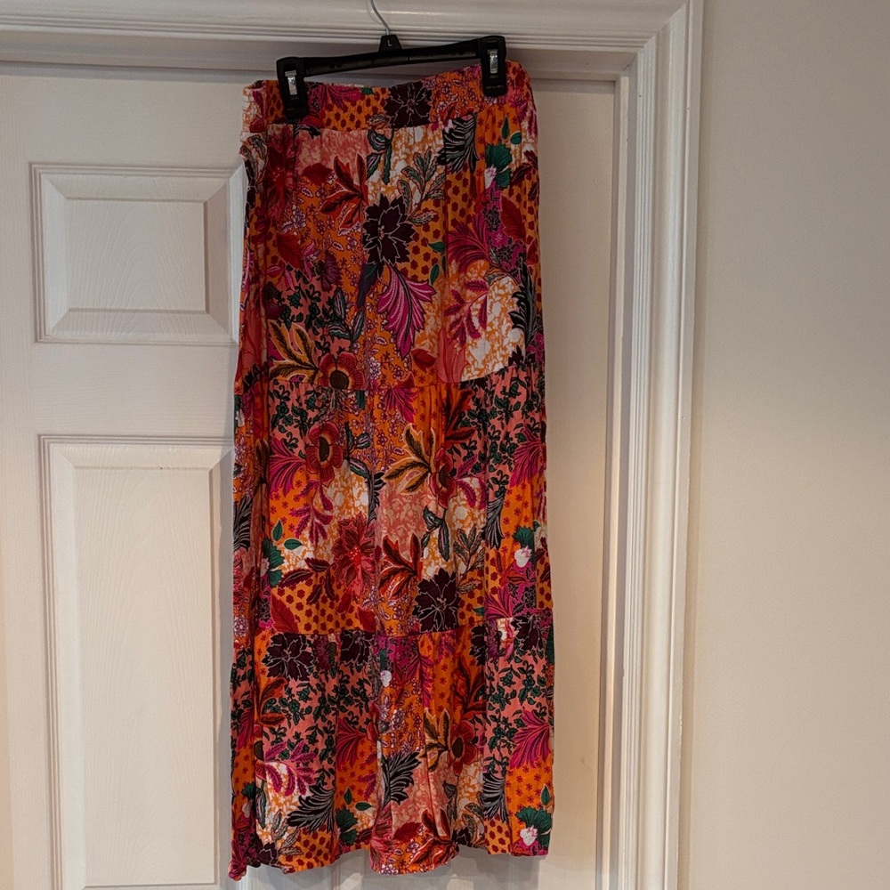 LOFT Multicolor Floral Maxi Skirt